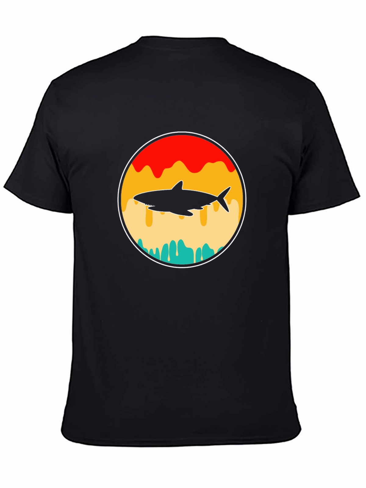 Shark Silhouette Graphic T-Shirt - Retro Style