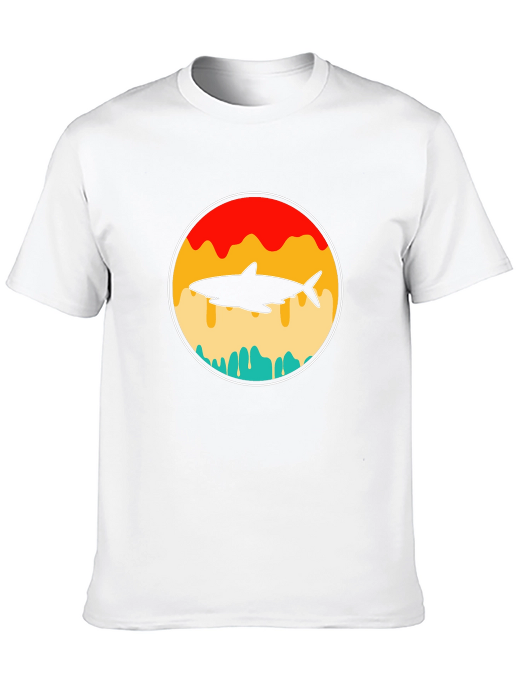Shark Silhouette Graphic T-Shirt - Retro Style