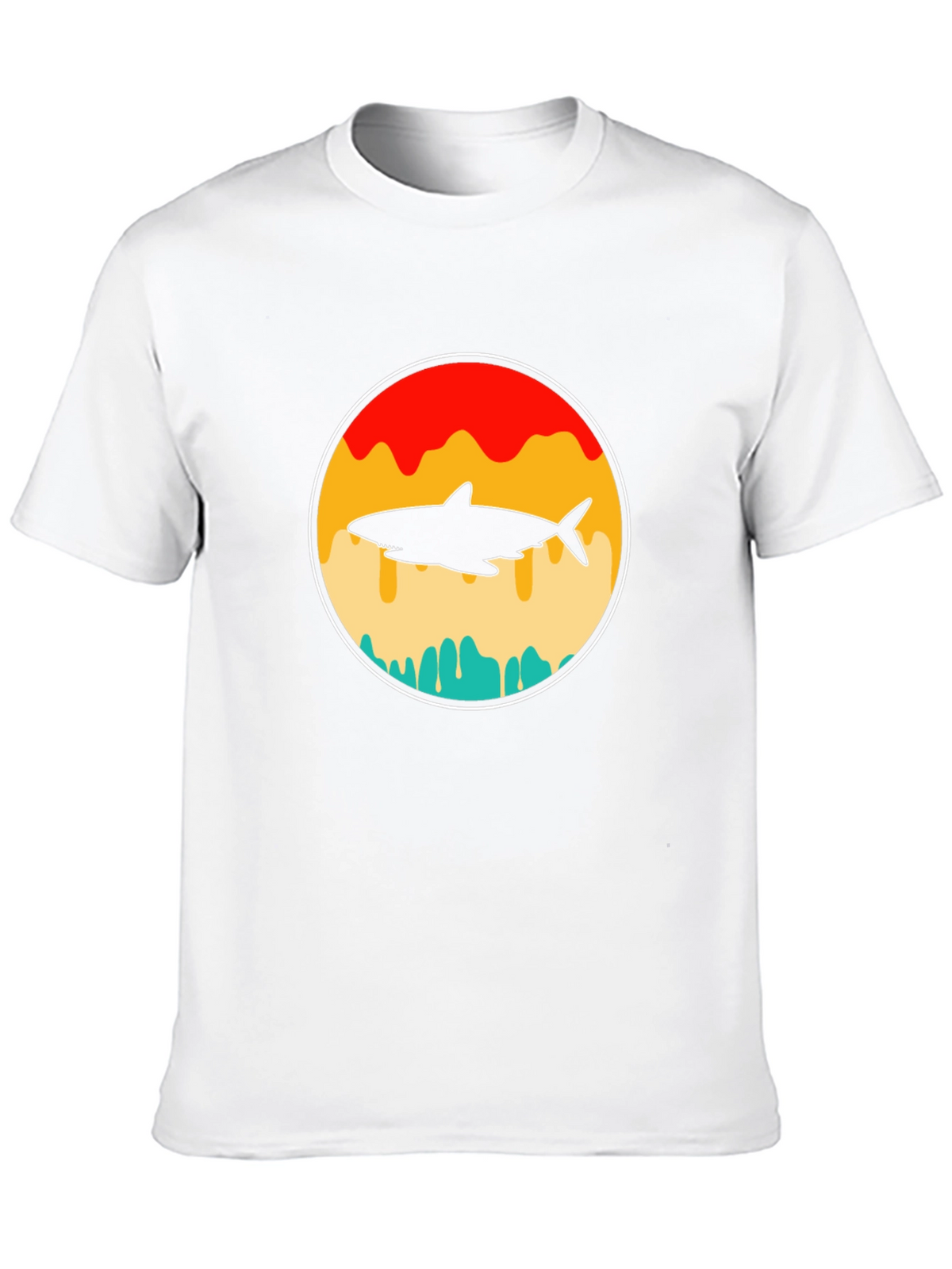 Shark Silhouette Graphic T-Shirt - Retro Style
