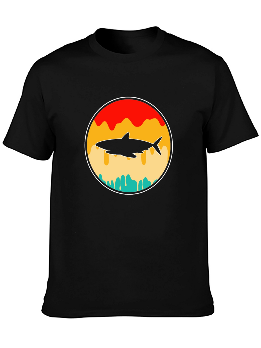 Shark Silhouette Graphic T-Shirt - Retro Style