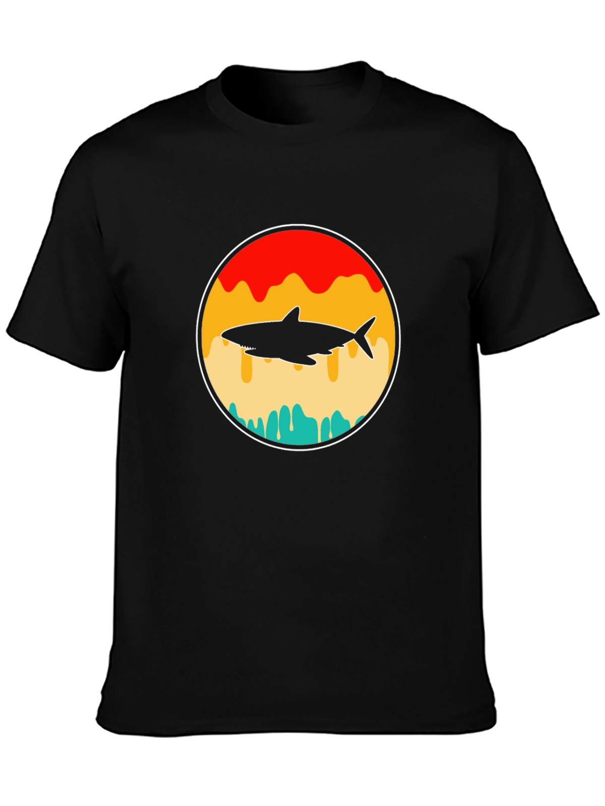 Shark Silhouette Graphic T-Shirt - Retro Style