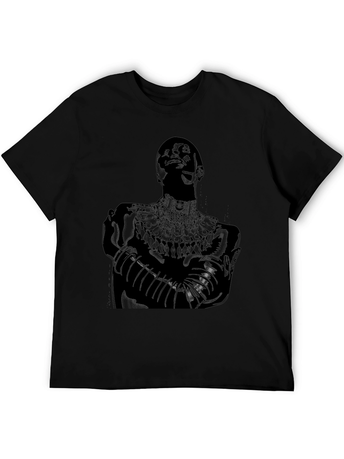 Black T-Shirt with Figure Graphic