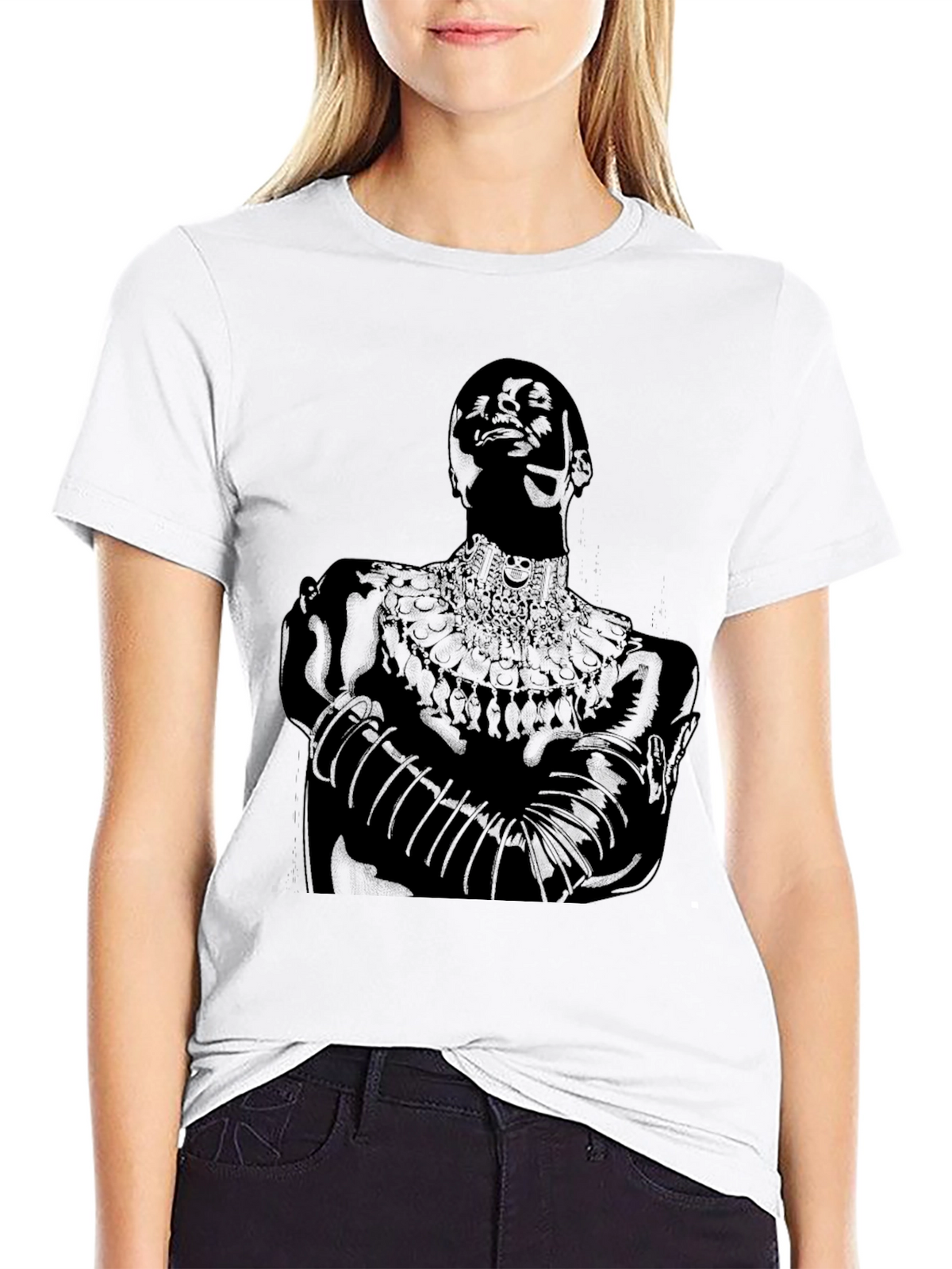 Black T-Shirt with Figure Graphic