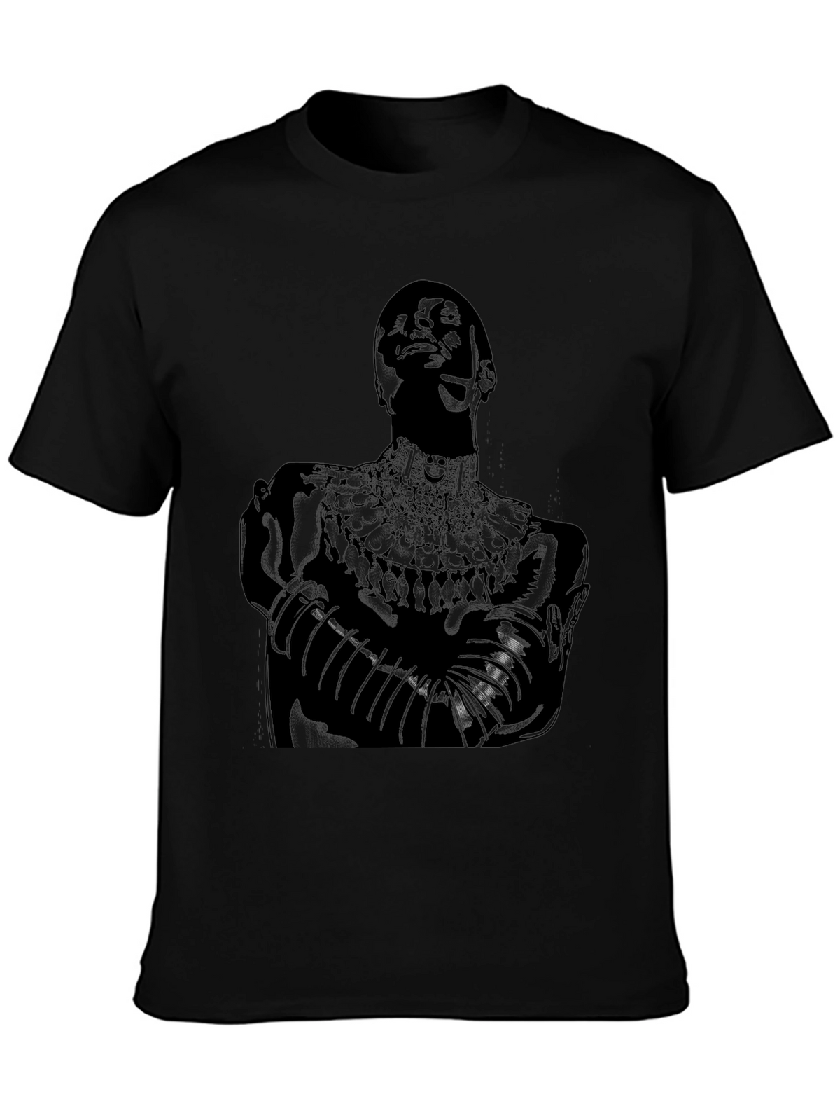 Black T-Shirt with Figure Graphic