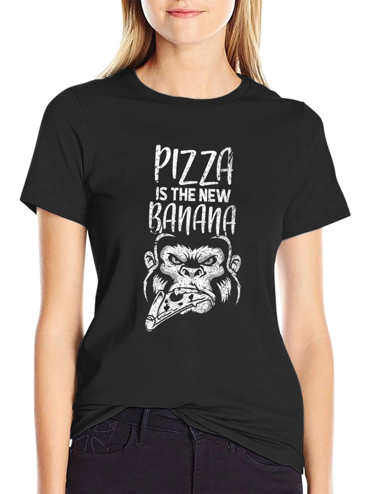 Pizza Gorilla Graphic T-Shirt - Funny Foodie Tee