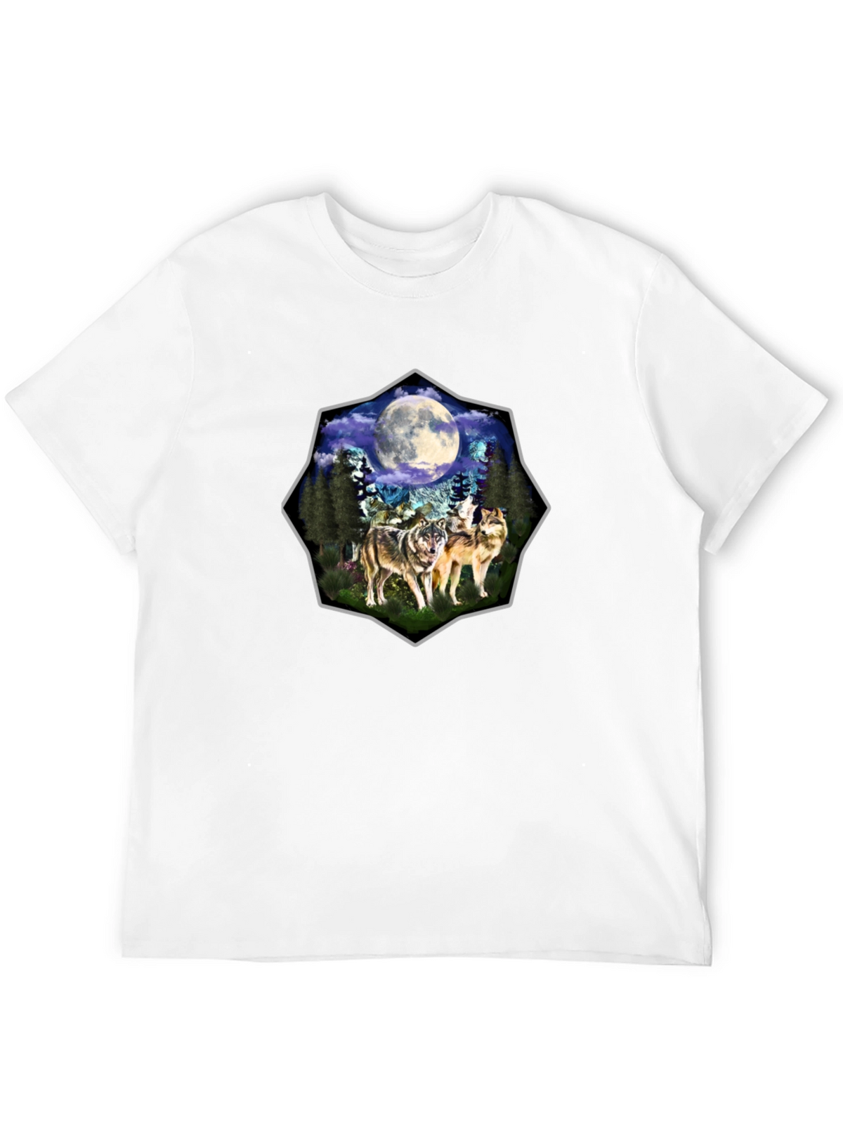 Wolf Moon Graphic Tee - Black