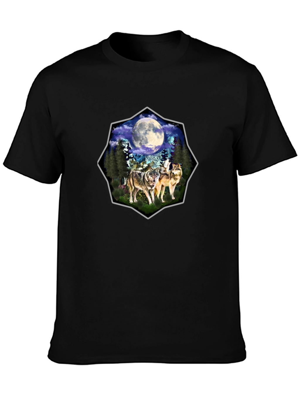 Wolf Moon Graphic Tee - Black