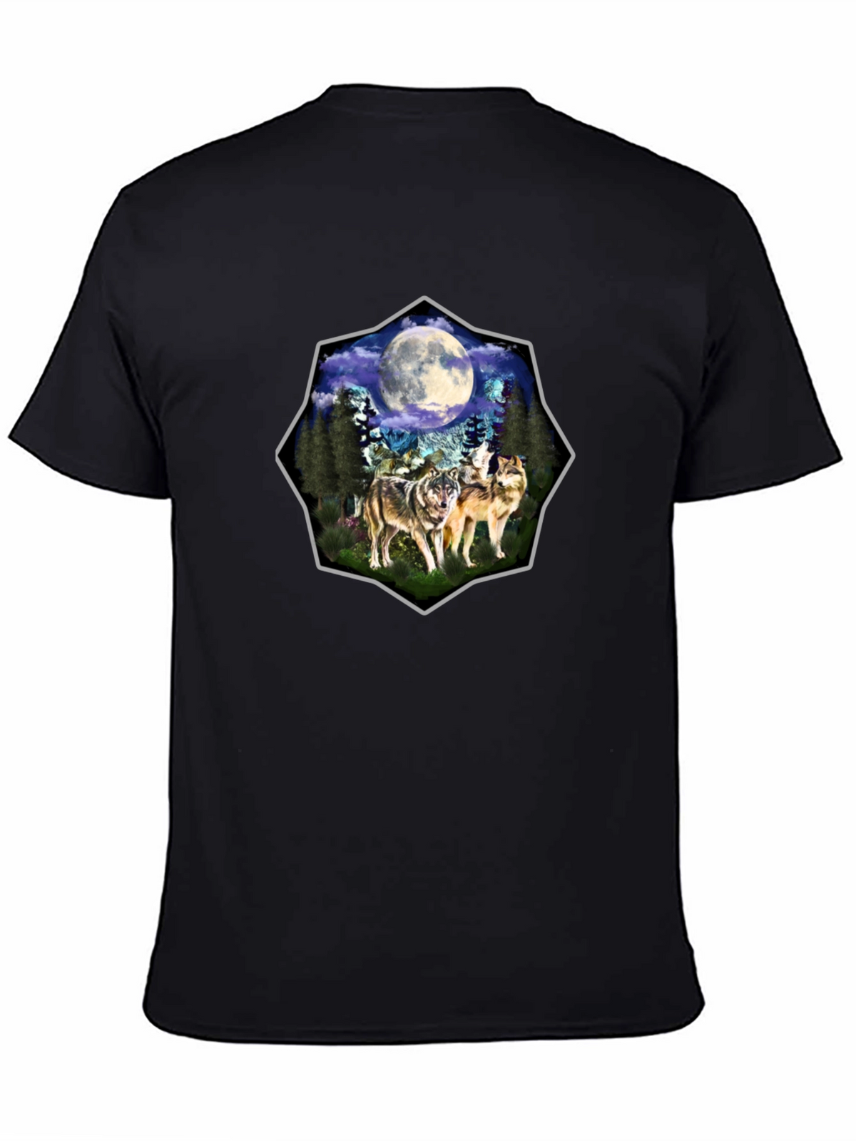 Wolf Moon Graphic Tee - Black