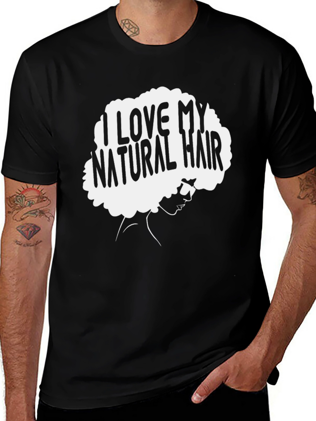 I Love My Natural Hair Black T-Shirt