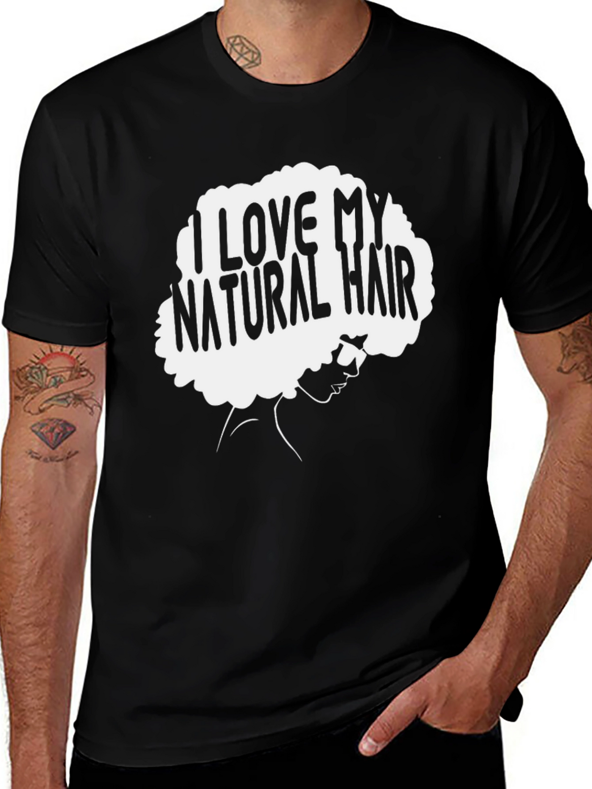 I Love My Natural Hair Black T-Shirt