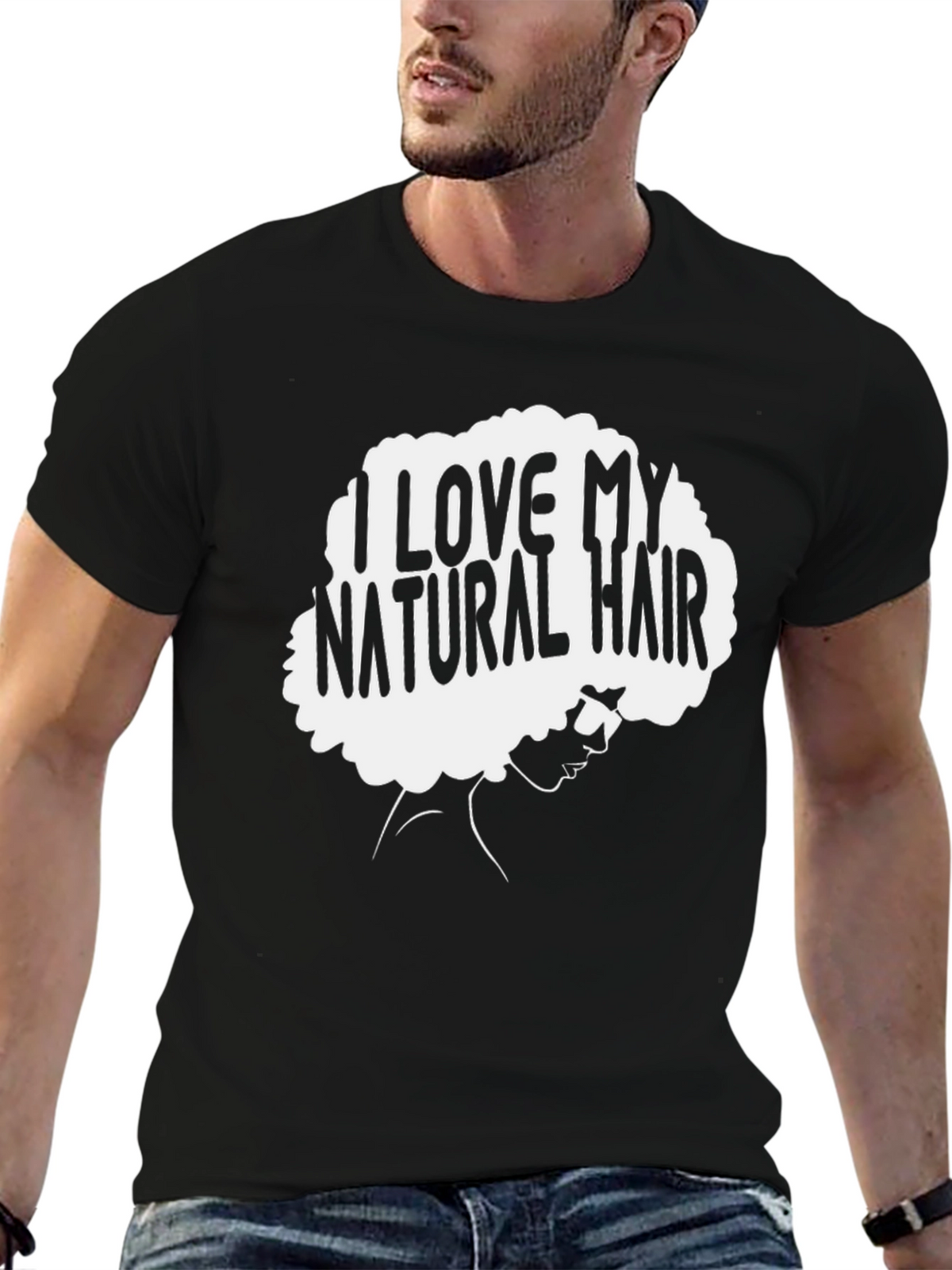 I Love My Natural Hair Black T-Shirt