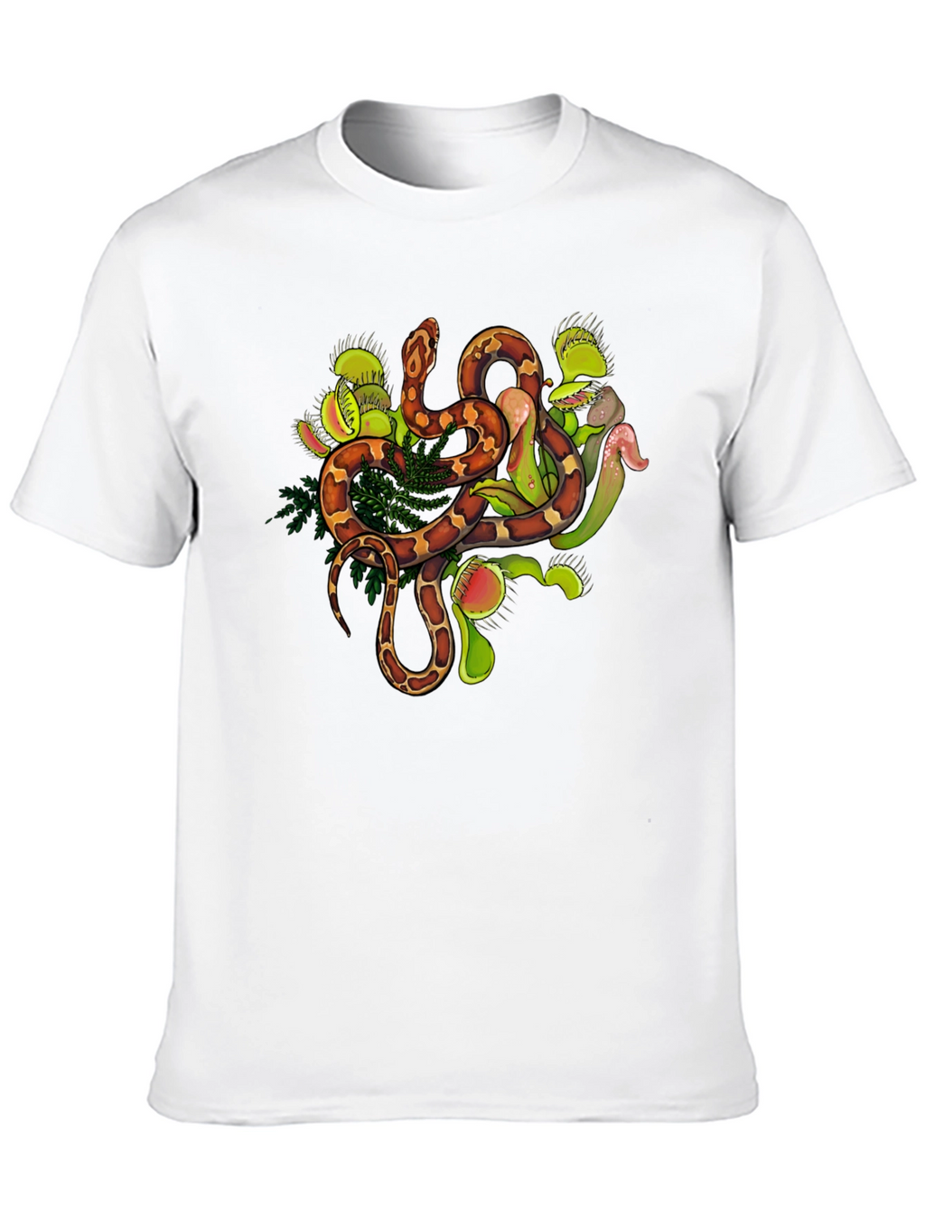 Snake & Venus Flytrap Graphic Tee - Black