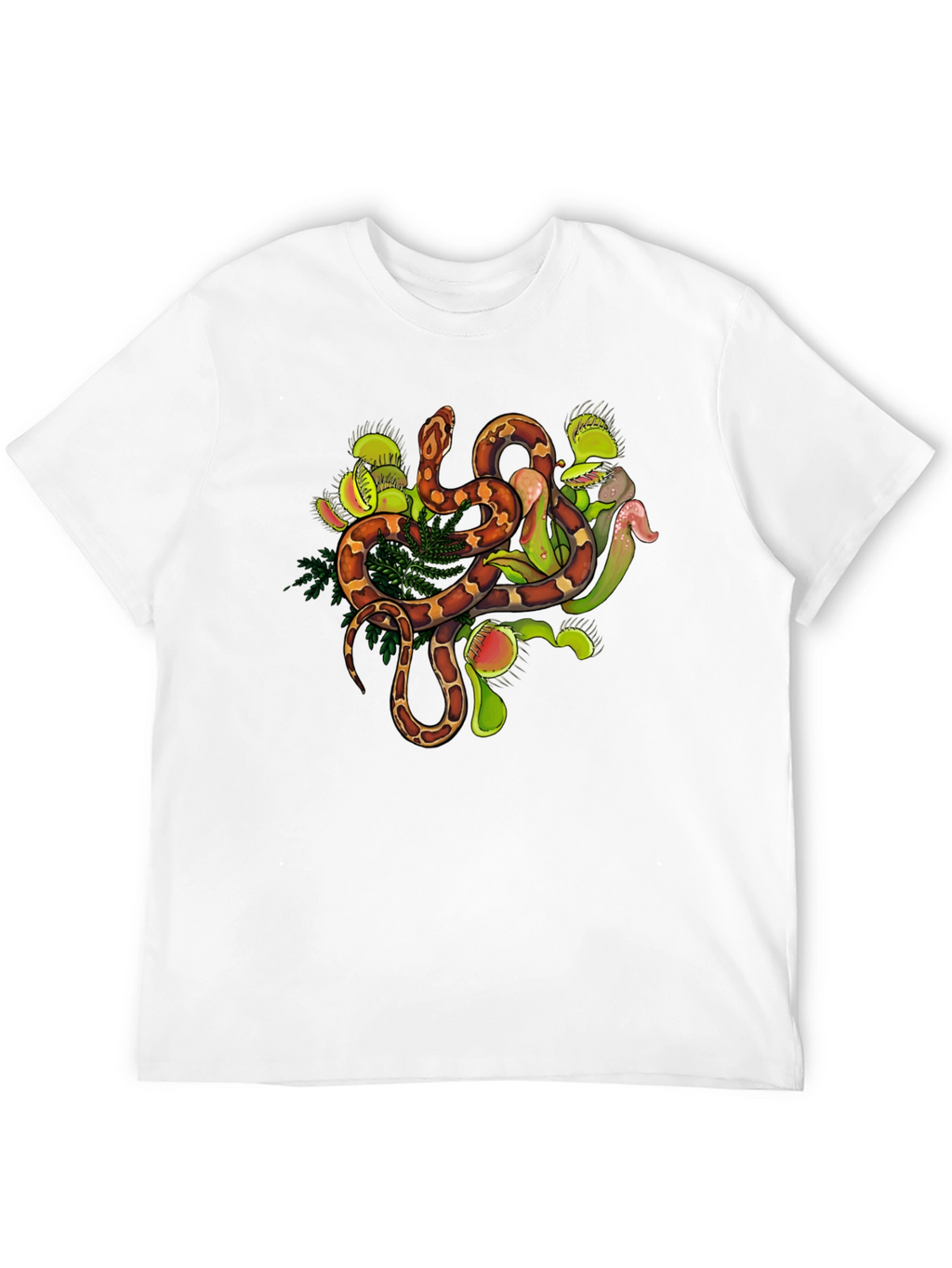 Snake & Venus Flytrap Graphic Tee - Black