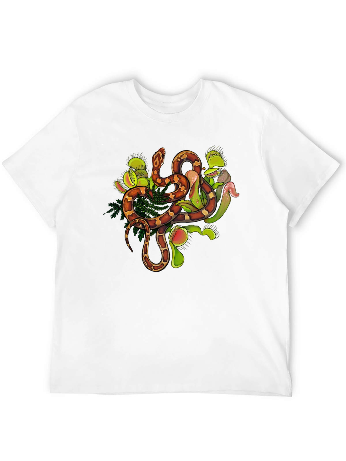 Snake & Venus Flytrap Graphic Tee - Black