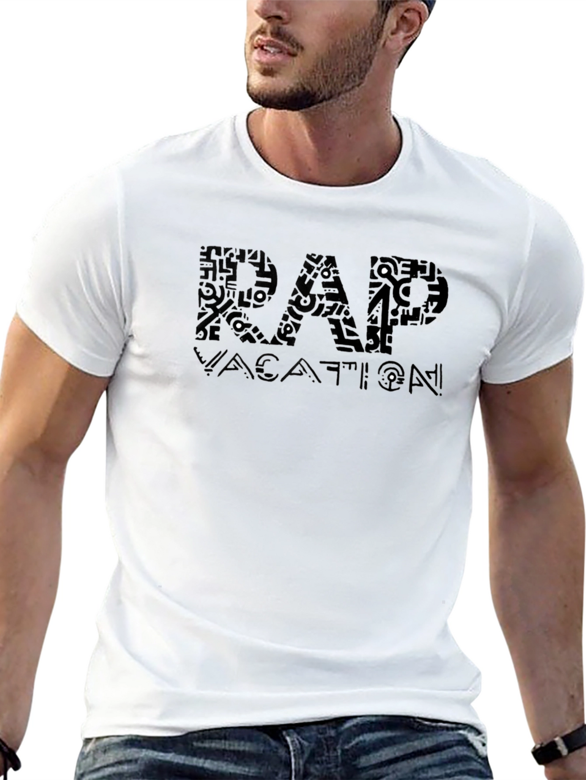 RAP Vacation Black Crew Neck T-Shirt