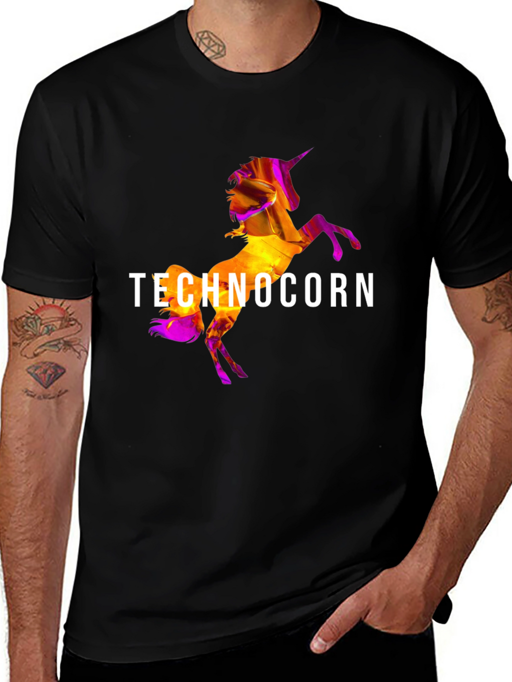 Technocorn Black T-Shirt