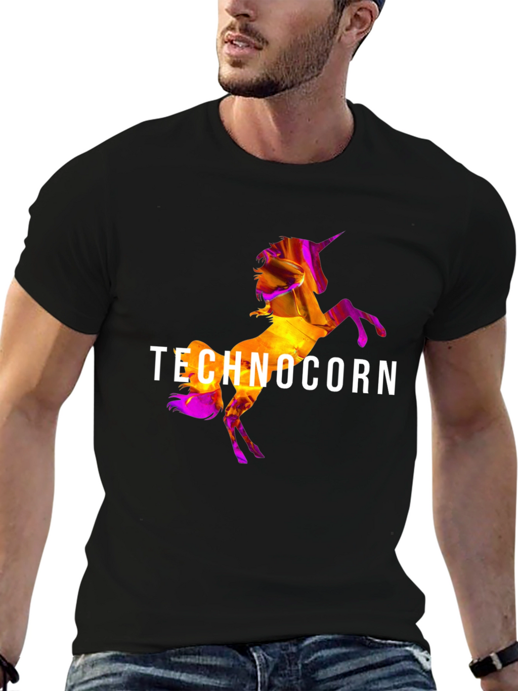 Technocorn Black T-Shirt