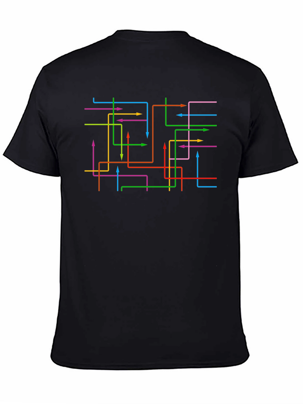 Abstract Arrow Line Black Graphic Tee