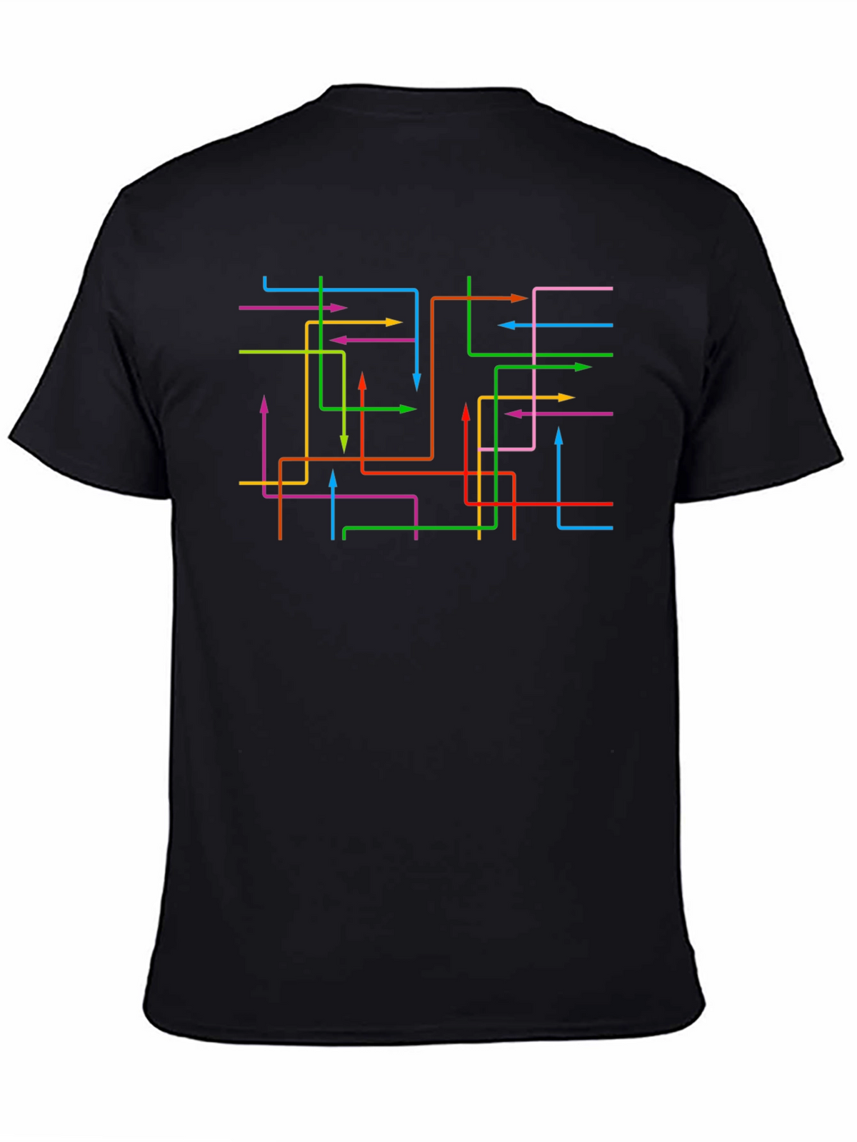 Abstract Arrow Line Black Graphic Tee