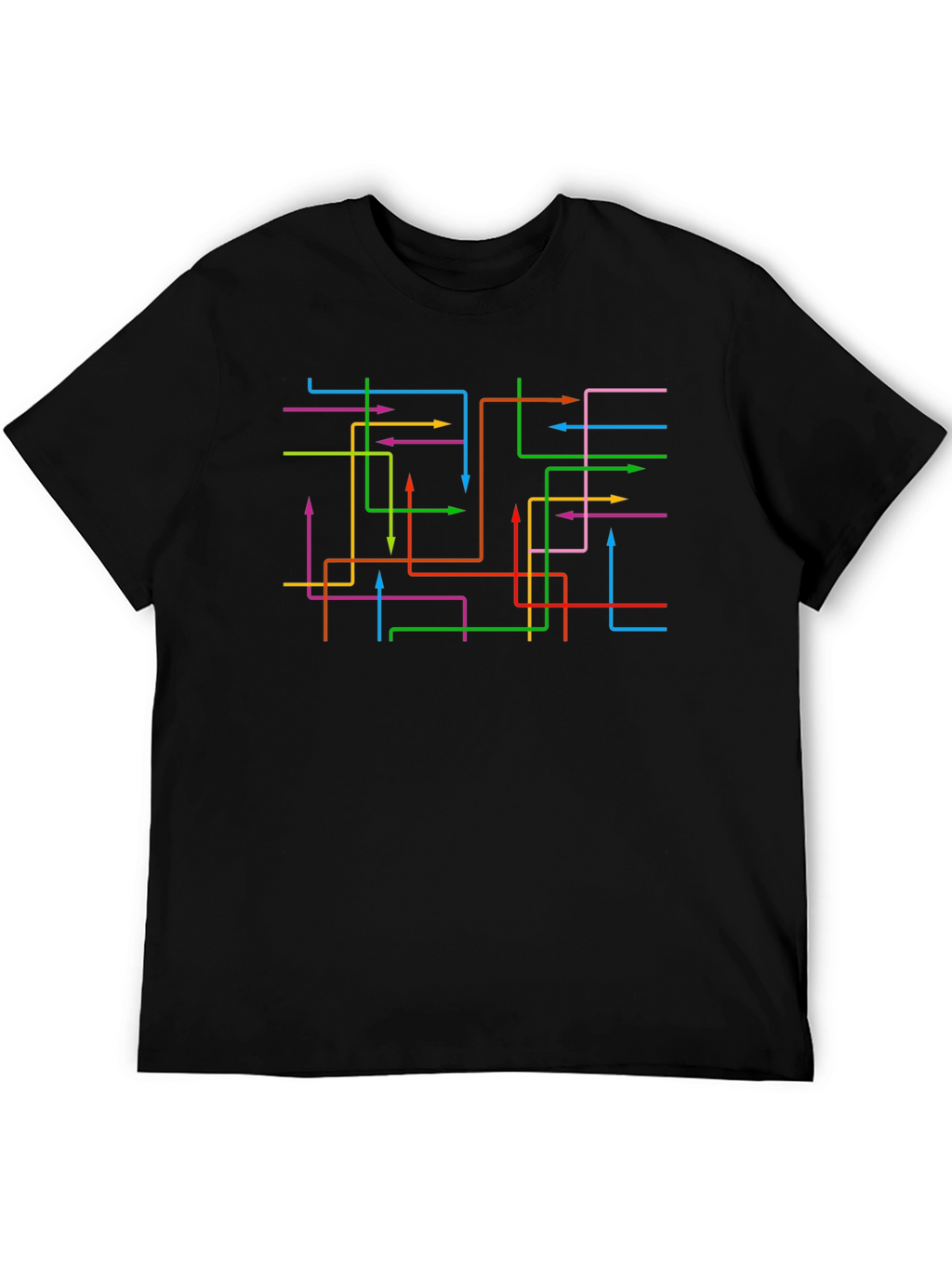 Abstract Arrow Line Black Graphic Tee