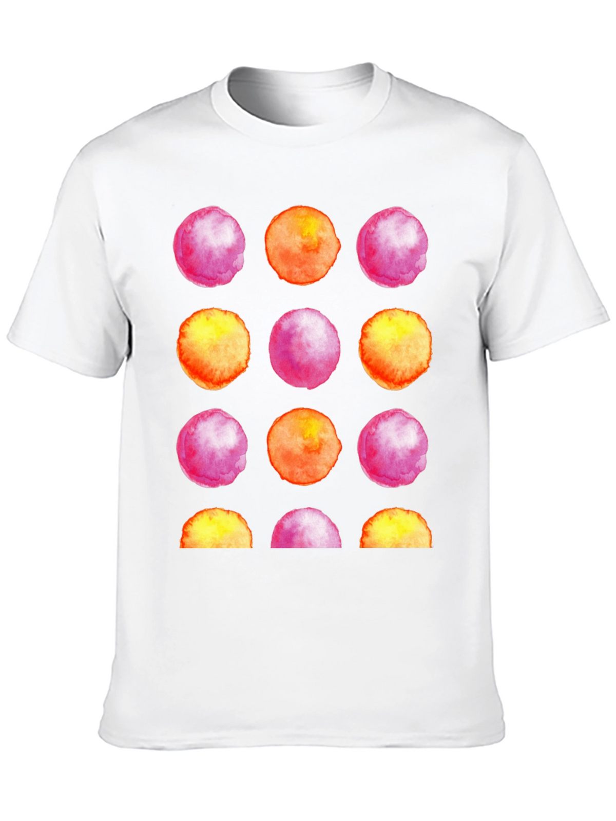 Watercolor Circles Black T-Shirt