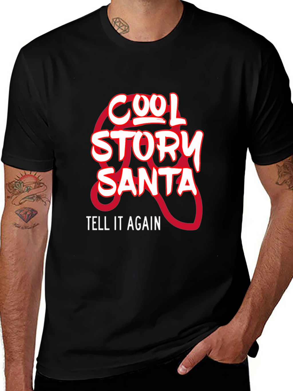 Cool Story Santa Black T-Shirt