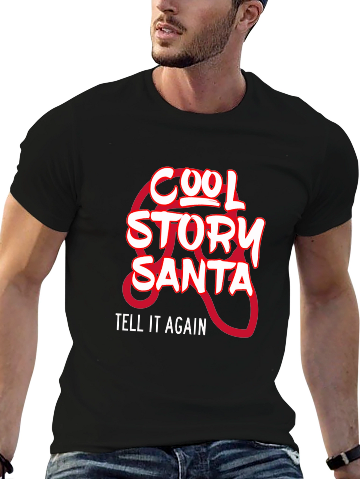 Cool Story Santa Black T-Shirt