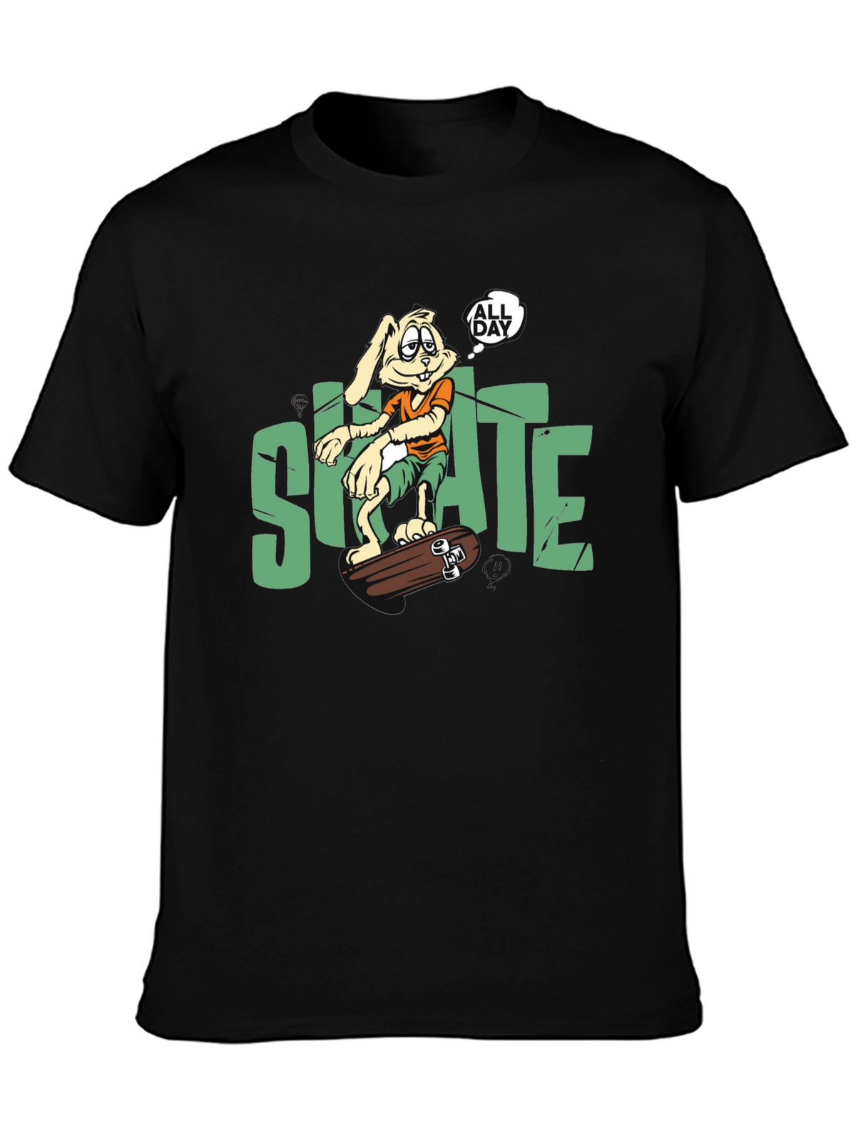 Skate All Day T-Shirt: Bunny Skateboarder