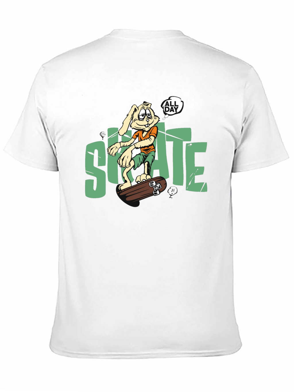 Skate All Day T-Shirt: Bunny Skateboarder