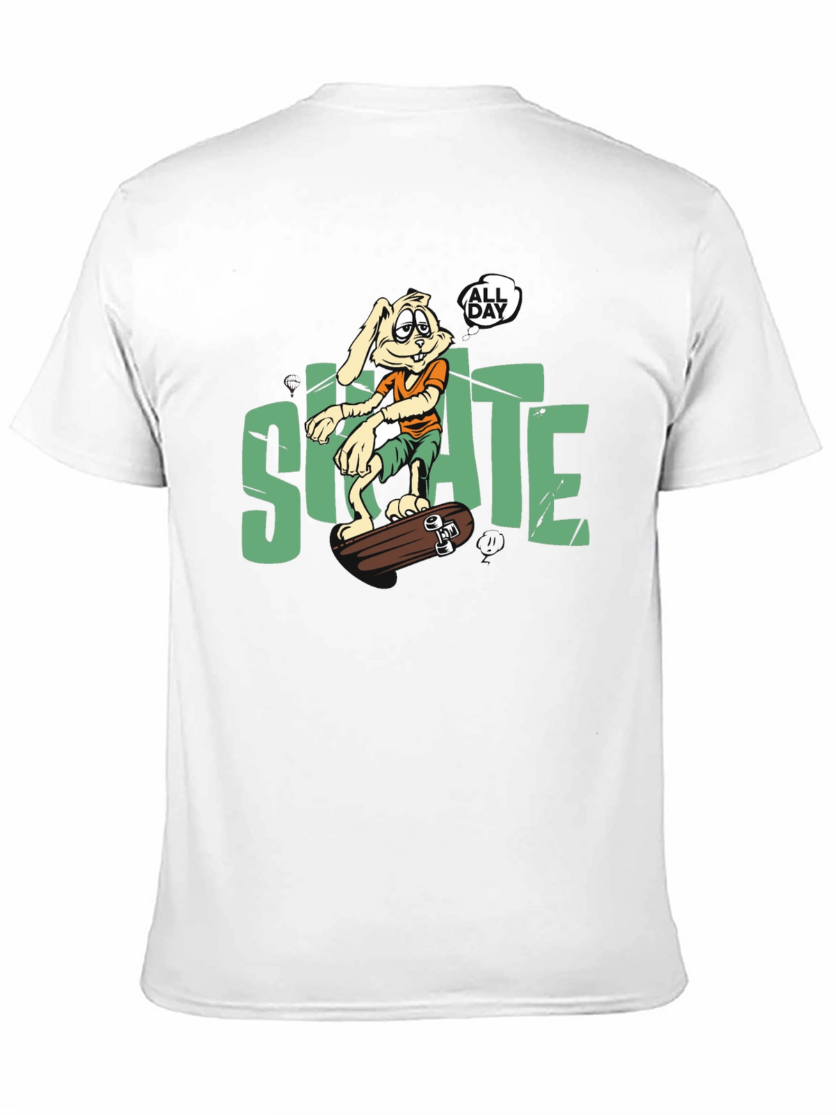 Skate All Day T-Shirt: Bunny Skateboarder