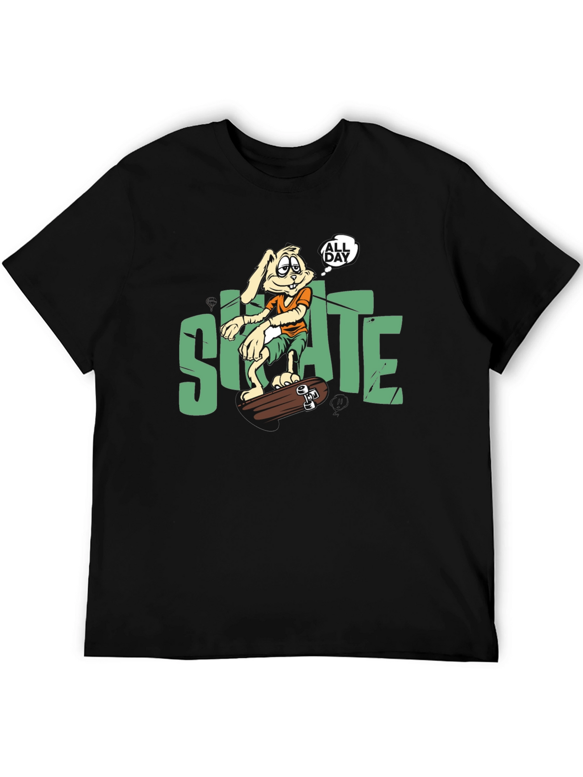Skate All Day T-Shirt: Bunny Skateboarder