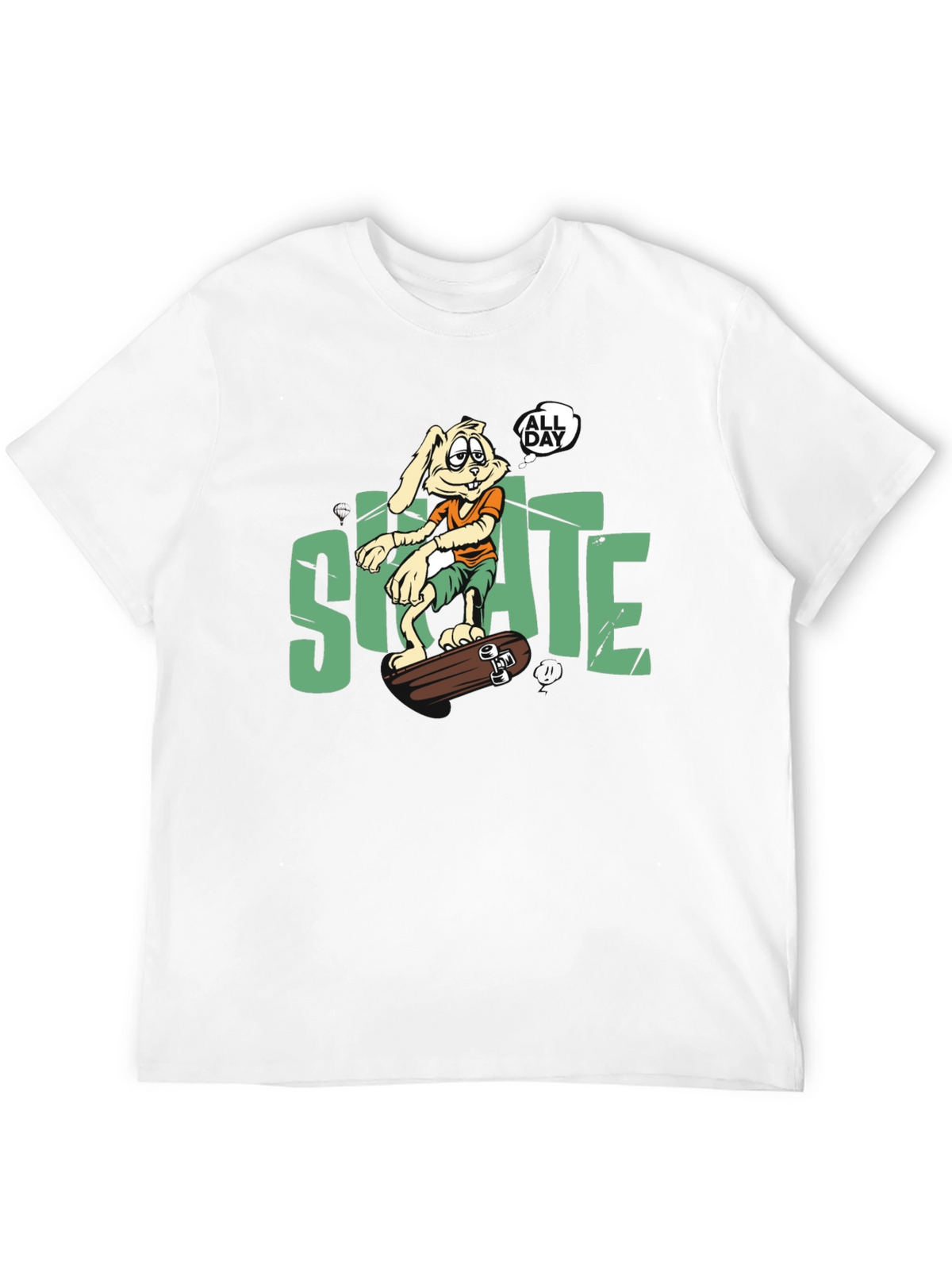Skate All Day T-Shirt: Bunny Skateboarder