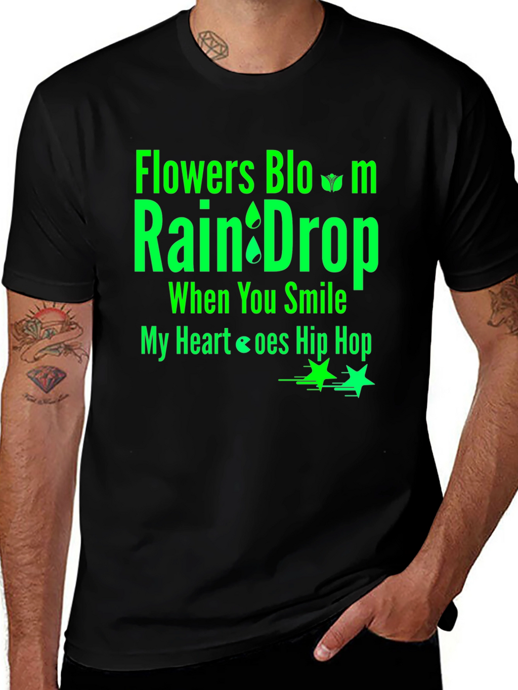 Flowers Bloom Raindrop T-Shirt