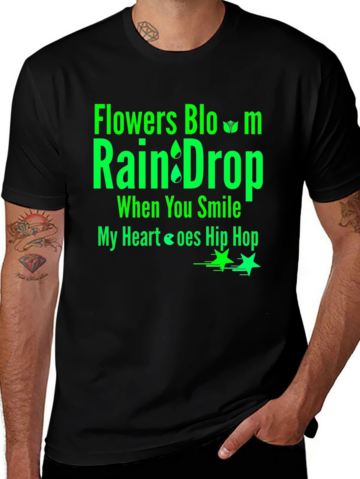 Flowers Bloom Raindrop T-Shirt