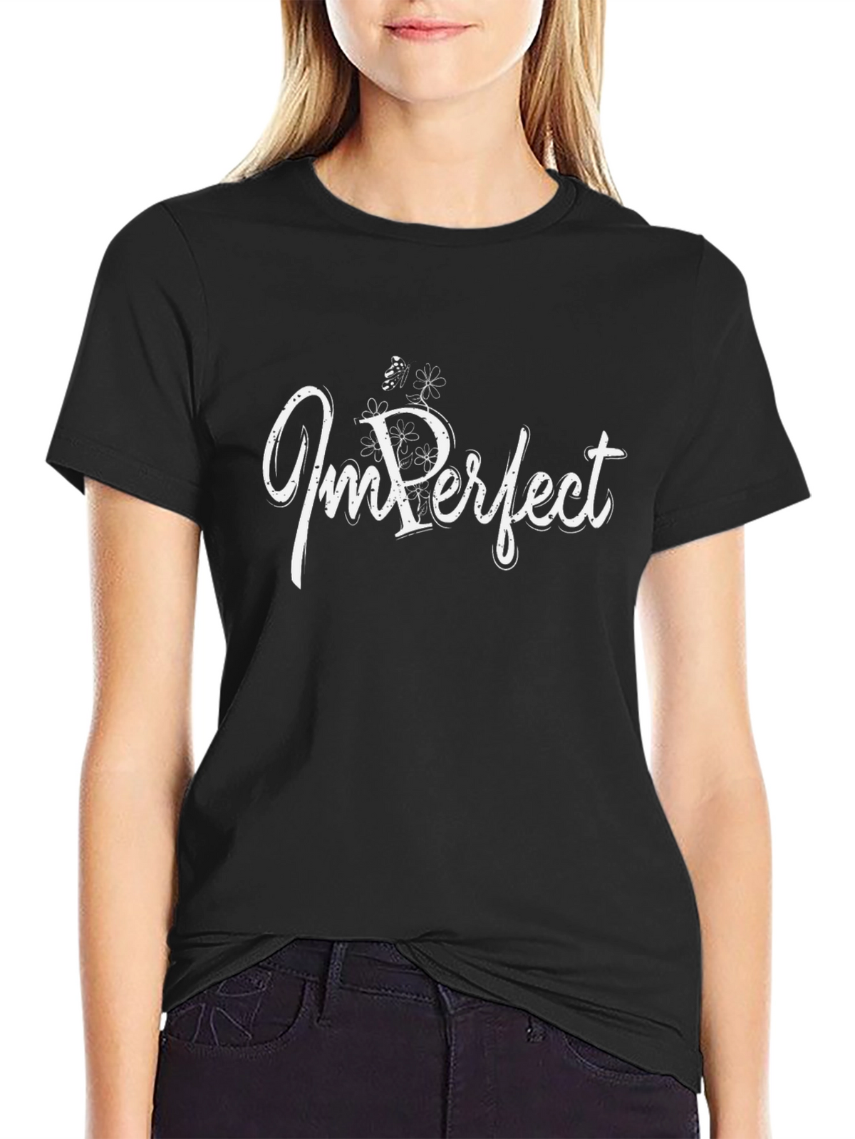 Im Perfect Black Graphic Tee