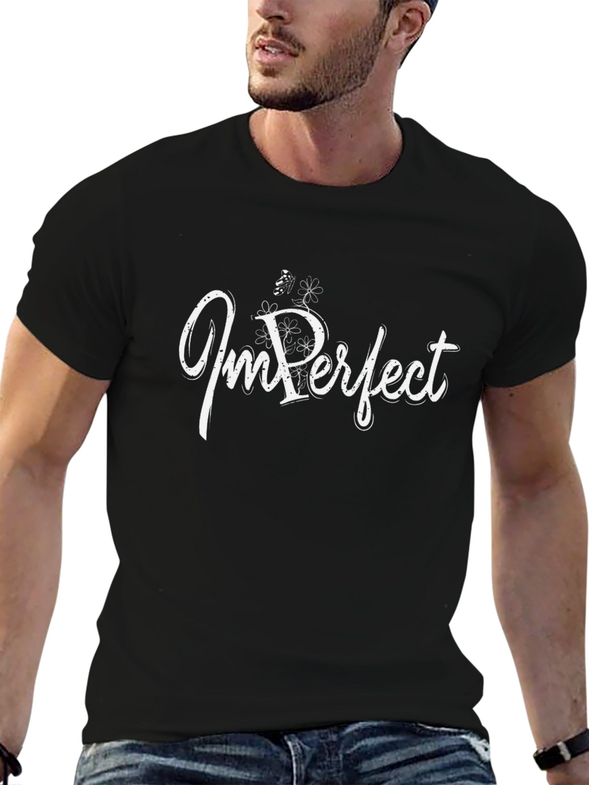 Im Perfect Black Graphic Tee