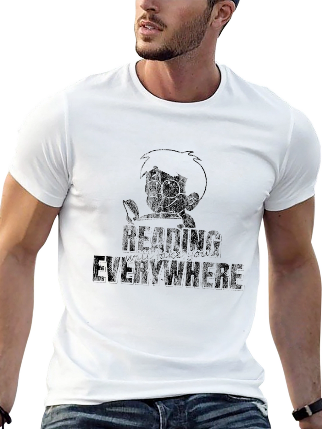 Reading Everywhere Black T-Shirt
