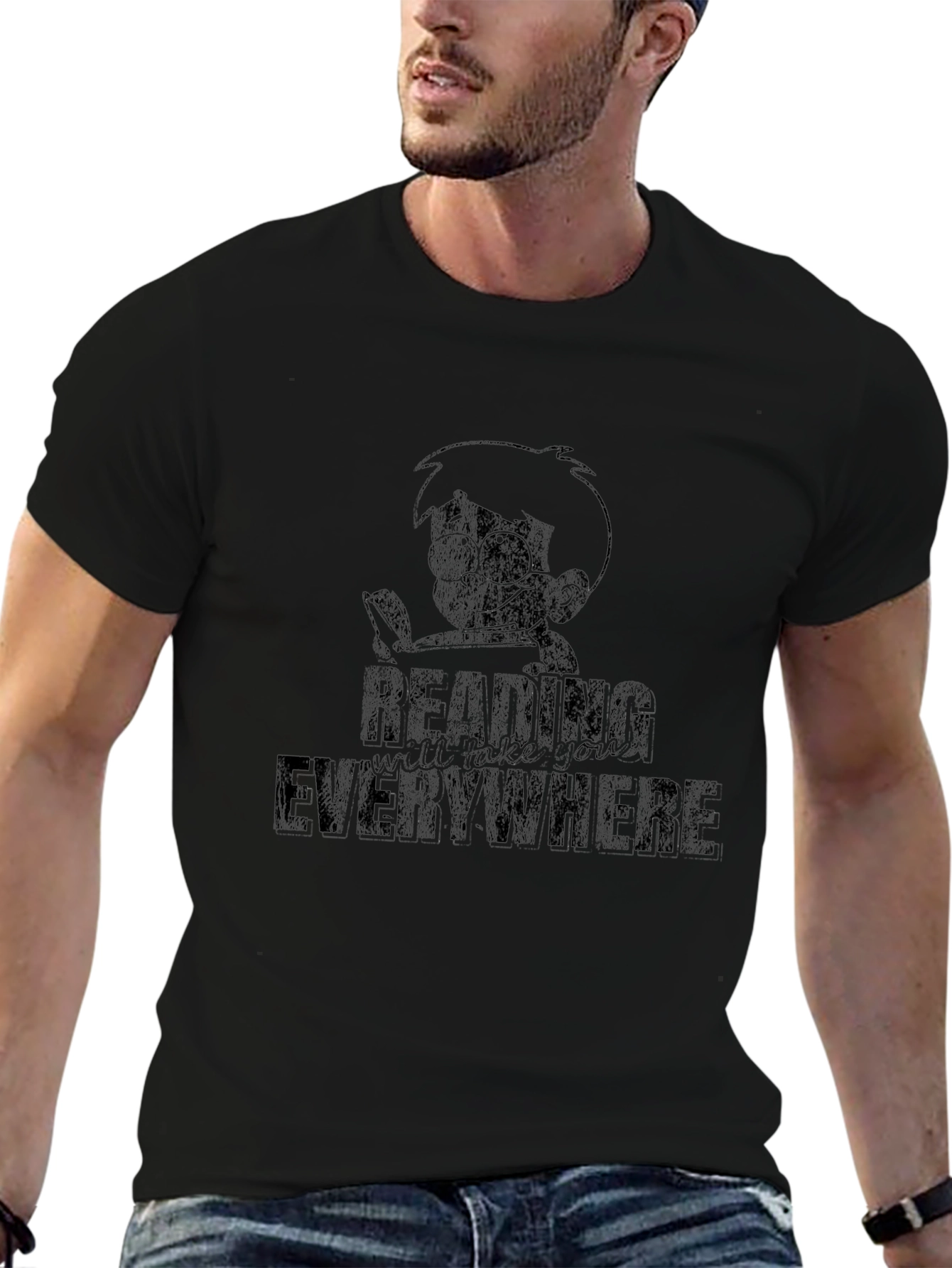 Reading Everywhere Black T-Shirt