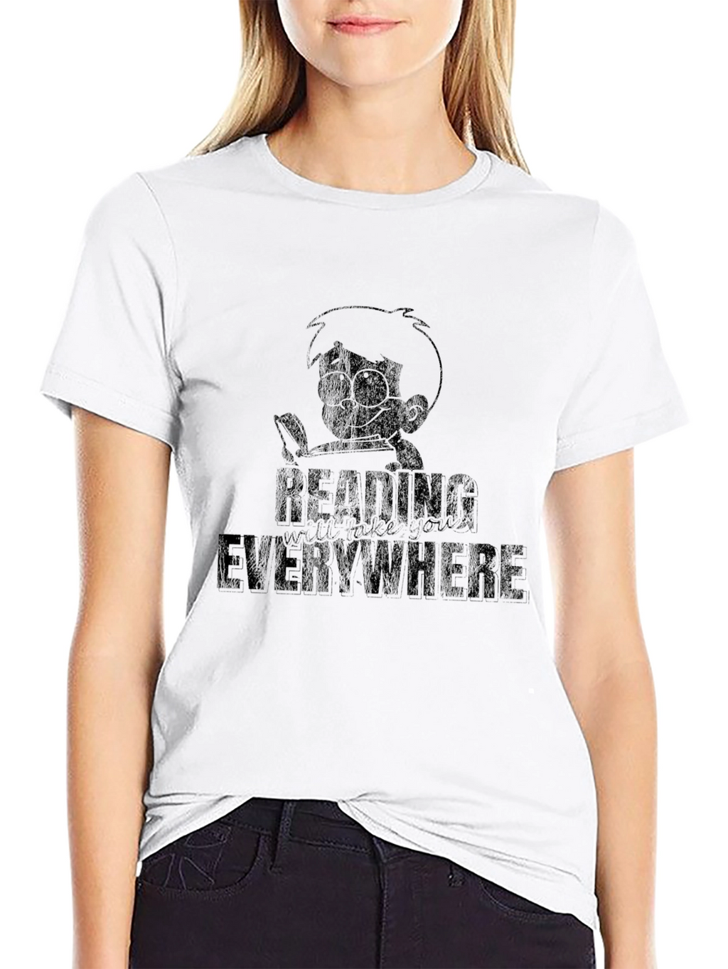 Reading Everywhere Black T-Shirt