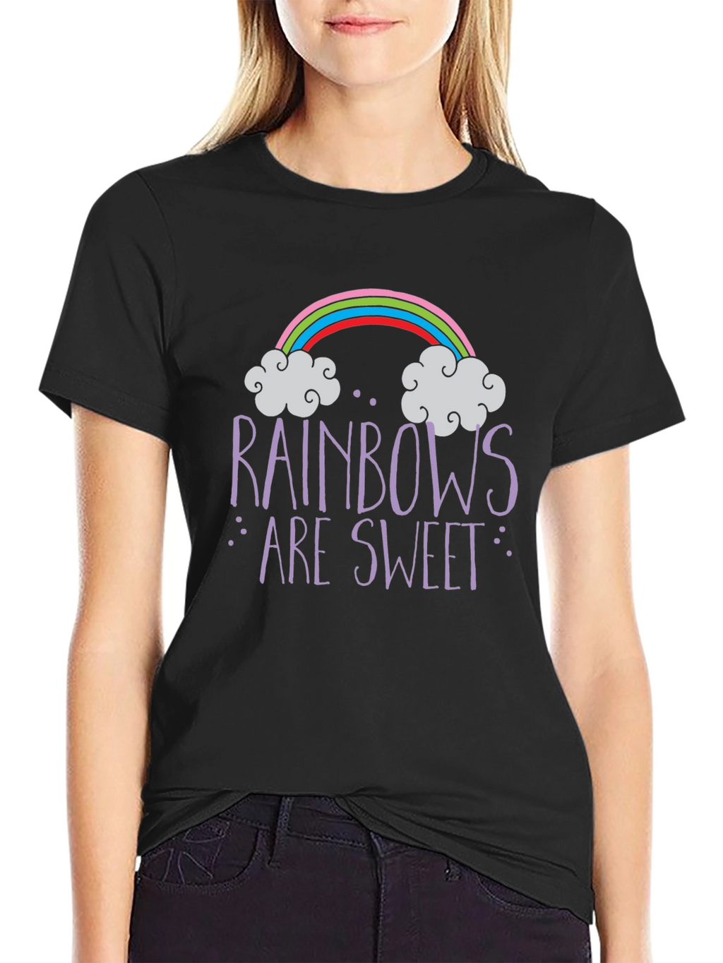 Rainbows Are Sweet Graphic Tee - Trendy Unisex T-Shirt