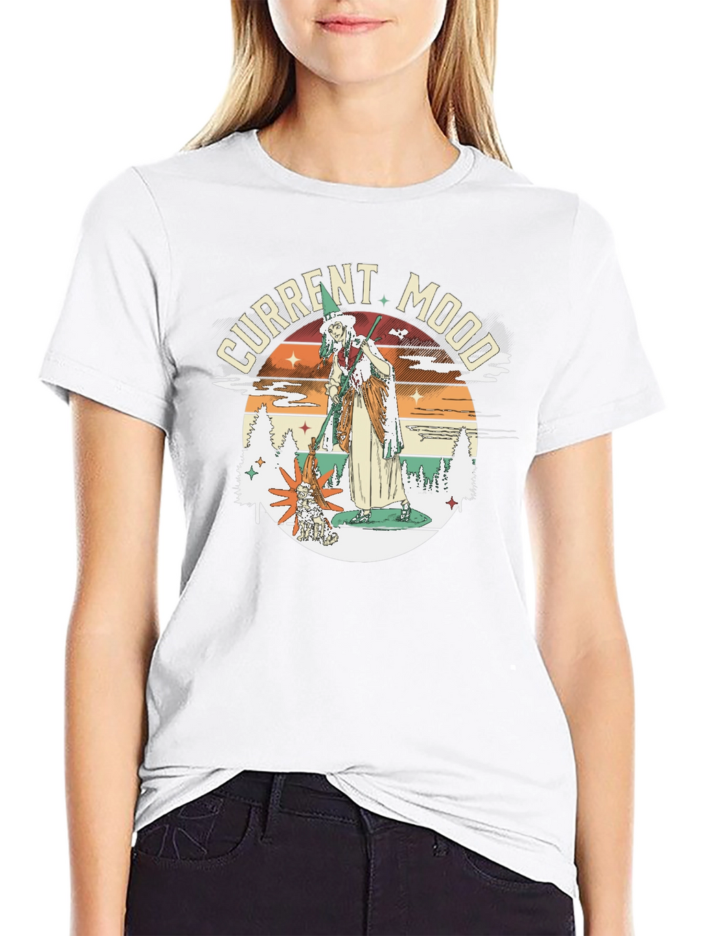 Current Mood Witch Graphic Tee - Unisex Black T-Shirt