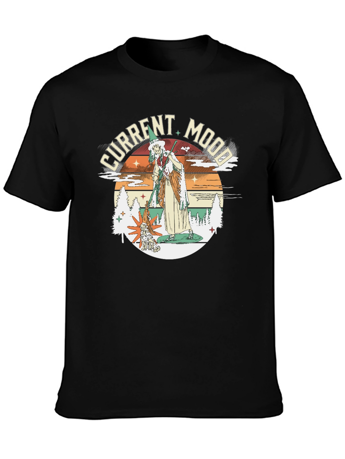 Current Mood Witch Graphic Tee - Unisex Black T-Shirt