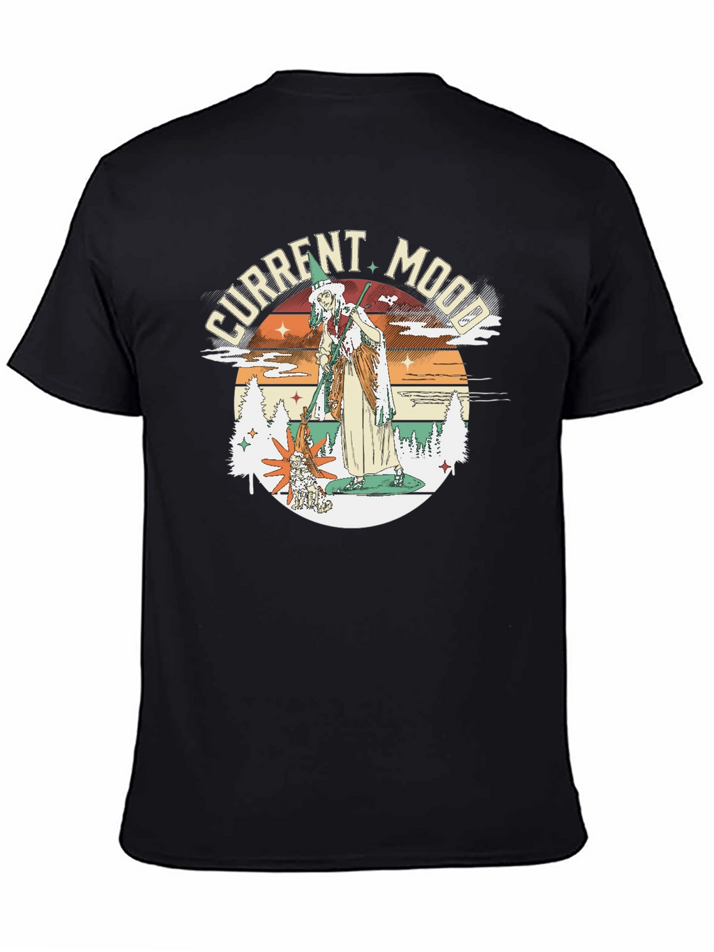 Current Mood Witch Graphic Tee - Unisex Black T-Shirt
