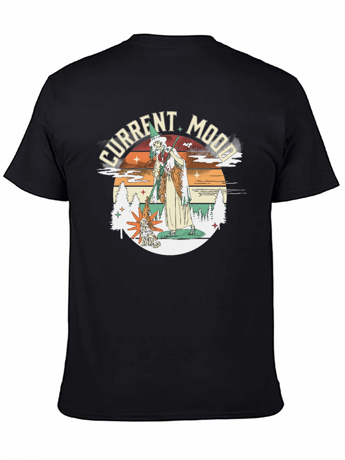 Current Mood Witch Graphic Tee - Unisex Black T-Shirt