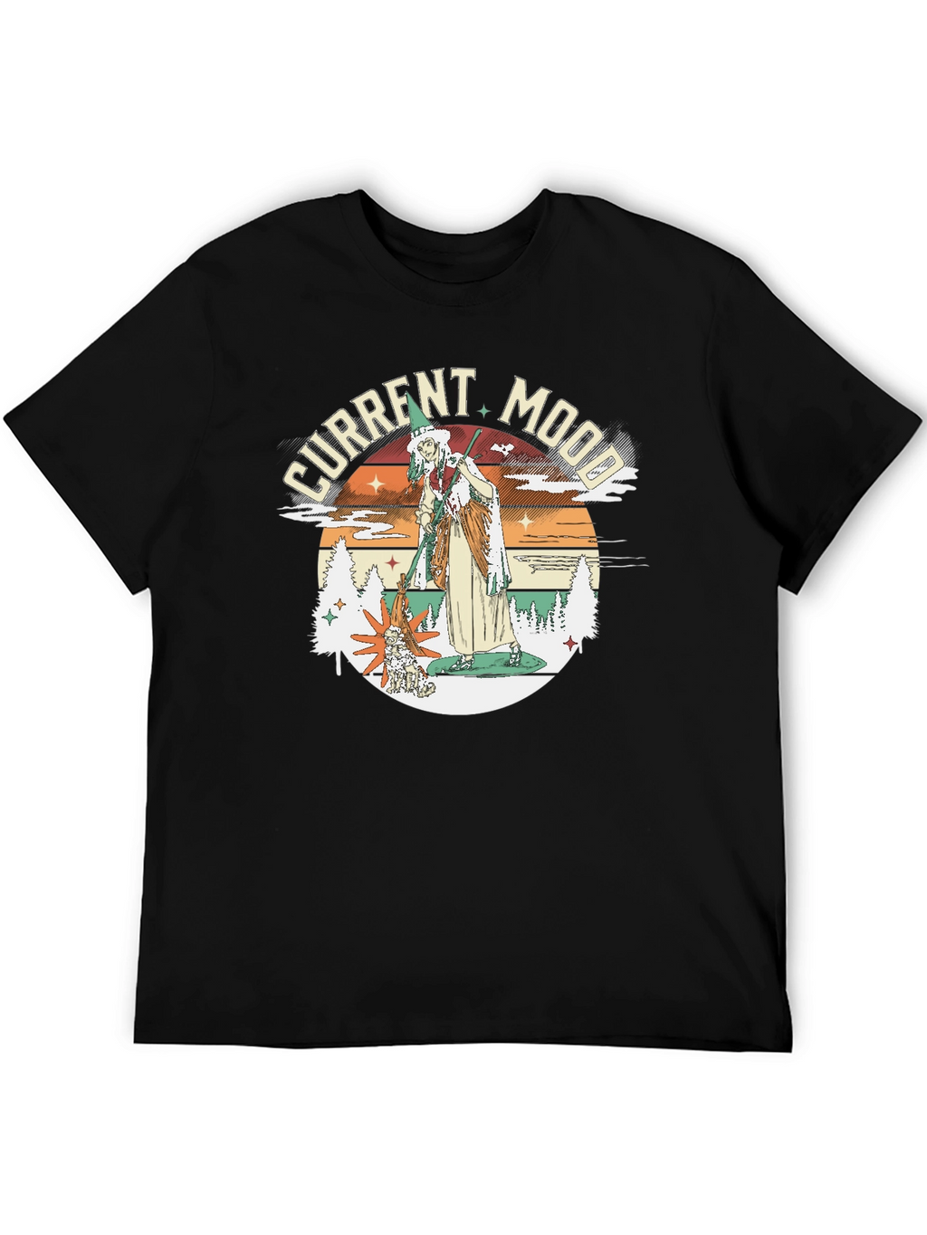 Current Mood Witch Graphic Tee - Unisex Black T-Shirt