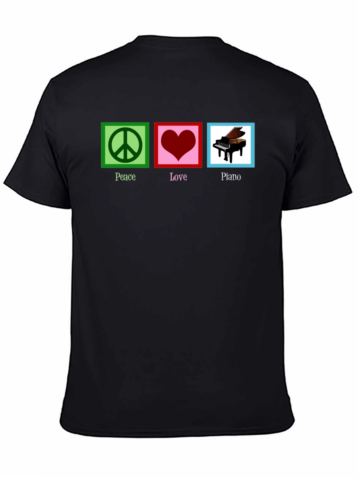 Peace Love Piano Graphic T-Shirt