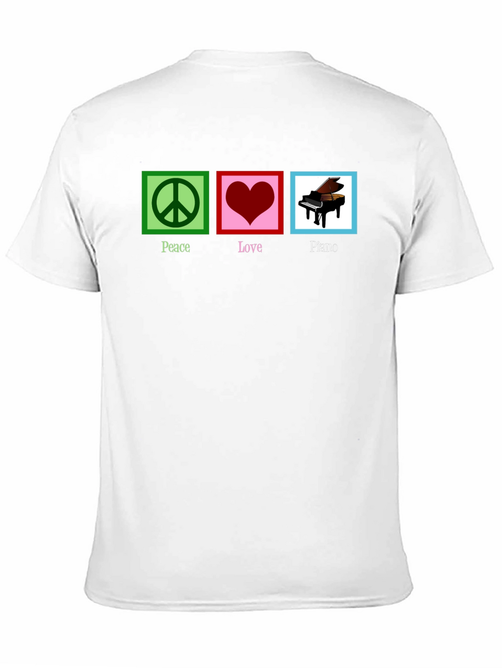 Peace Love Piano Graphic T-Shirt