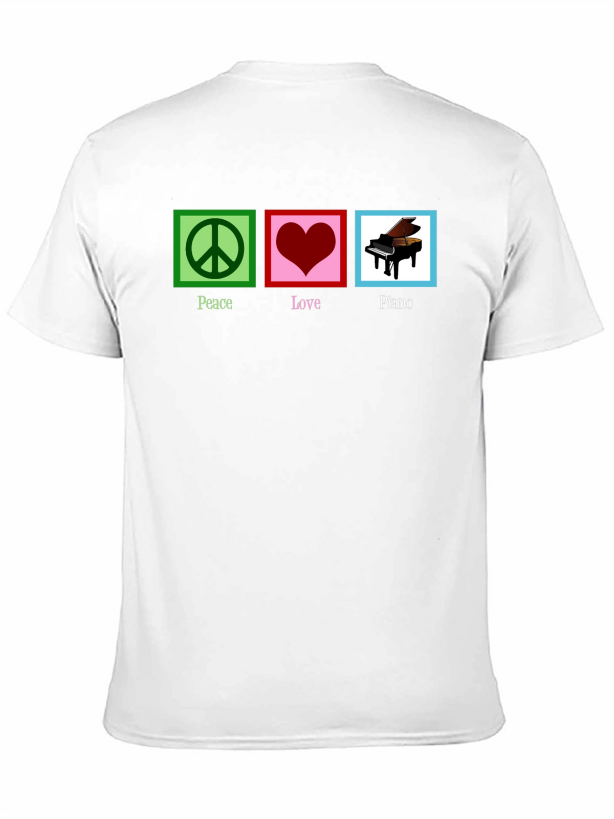 Peace Love Piano Graphic T-Shirt