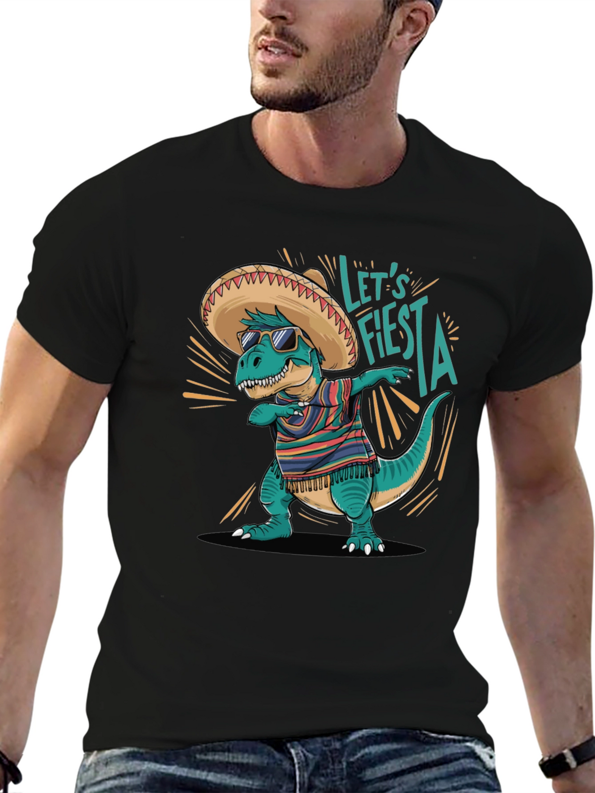Lets Fiesta T-Rex T-Shirt - Cinco de Mayo