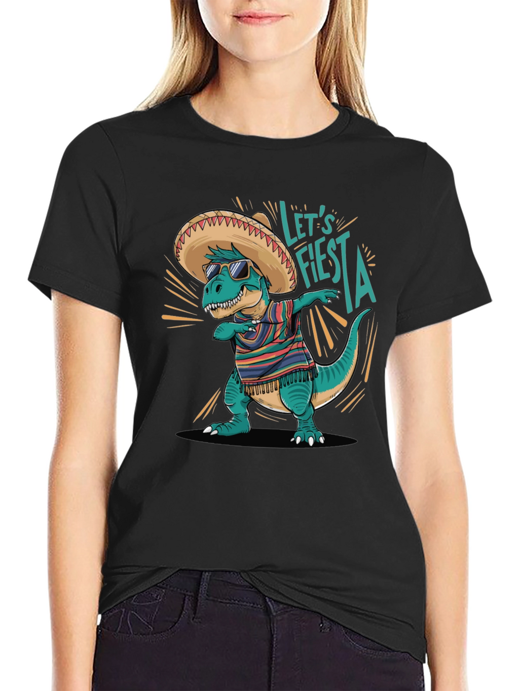 Lets Fiesta T-Rex T-Shirt - Cinco de Mayo